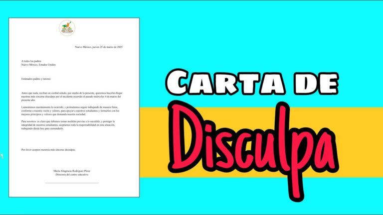 carta para pedir disculpas a un profesor