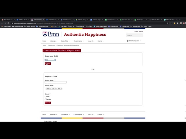 cuestionario via de fortalezas personales para niños