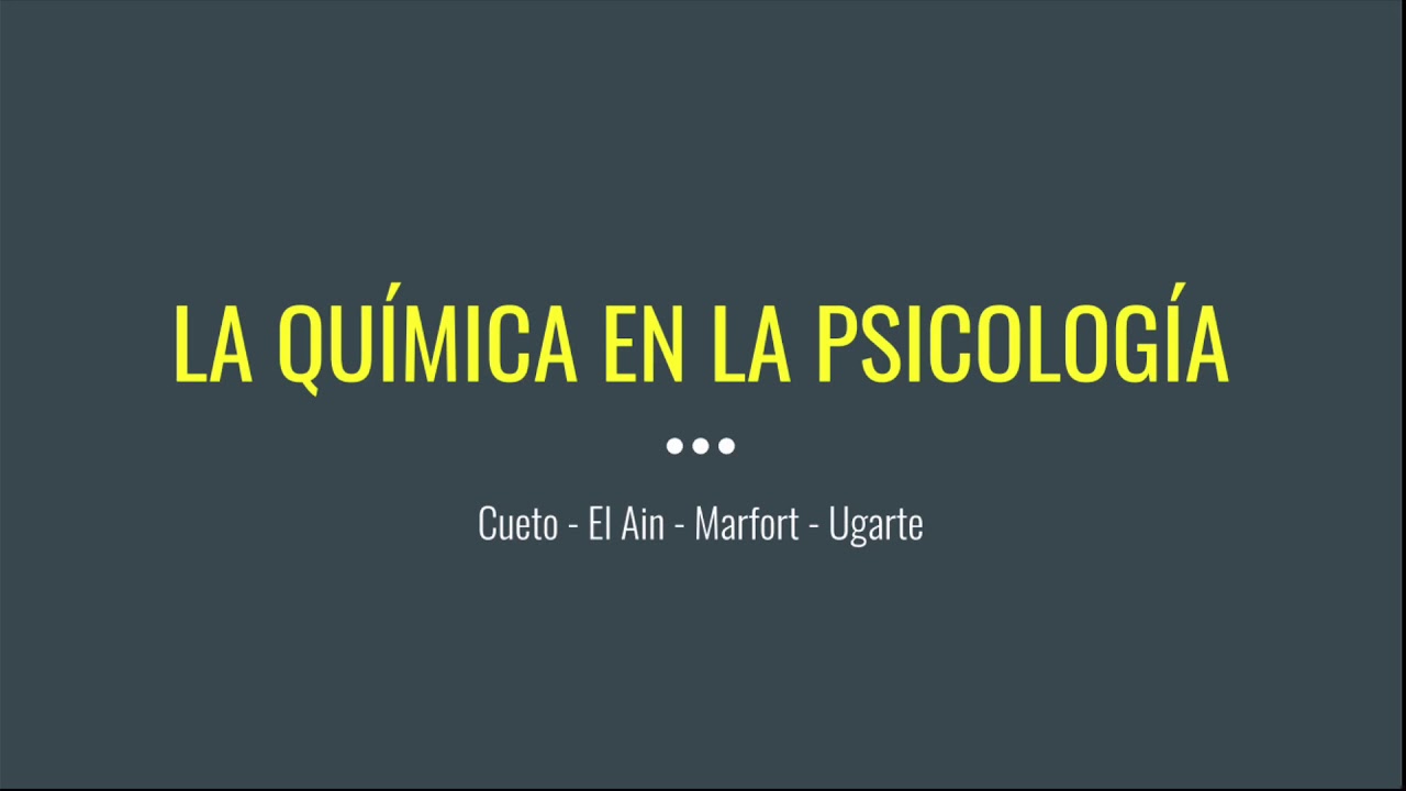 que relacion tiene la quimica con la psicologia